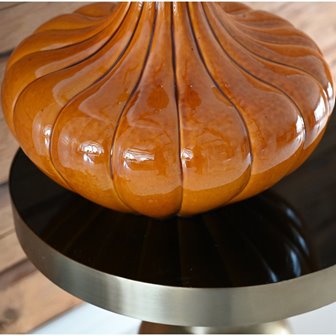 Lampa stołowa ceramiczna retro Harmony pomarańczowa - detal